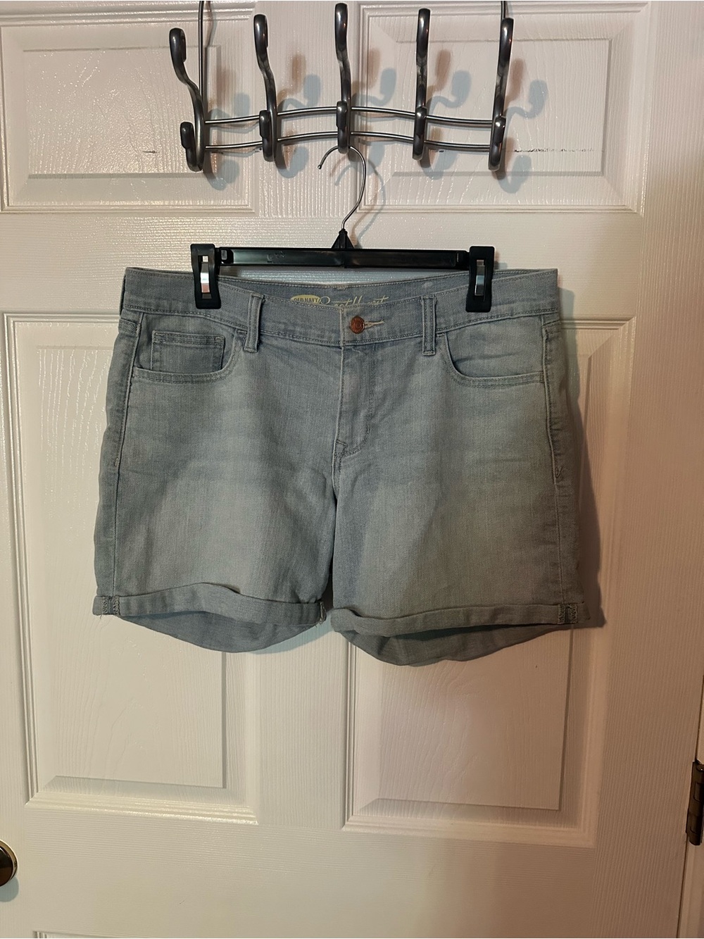 Women's Light Gray Rolled Hem Denim Shorts